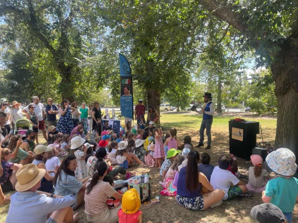 The Great Armando performing at an Italian day party for children in Melbourne